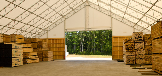 Kiln-dried lumber storage shed